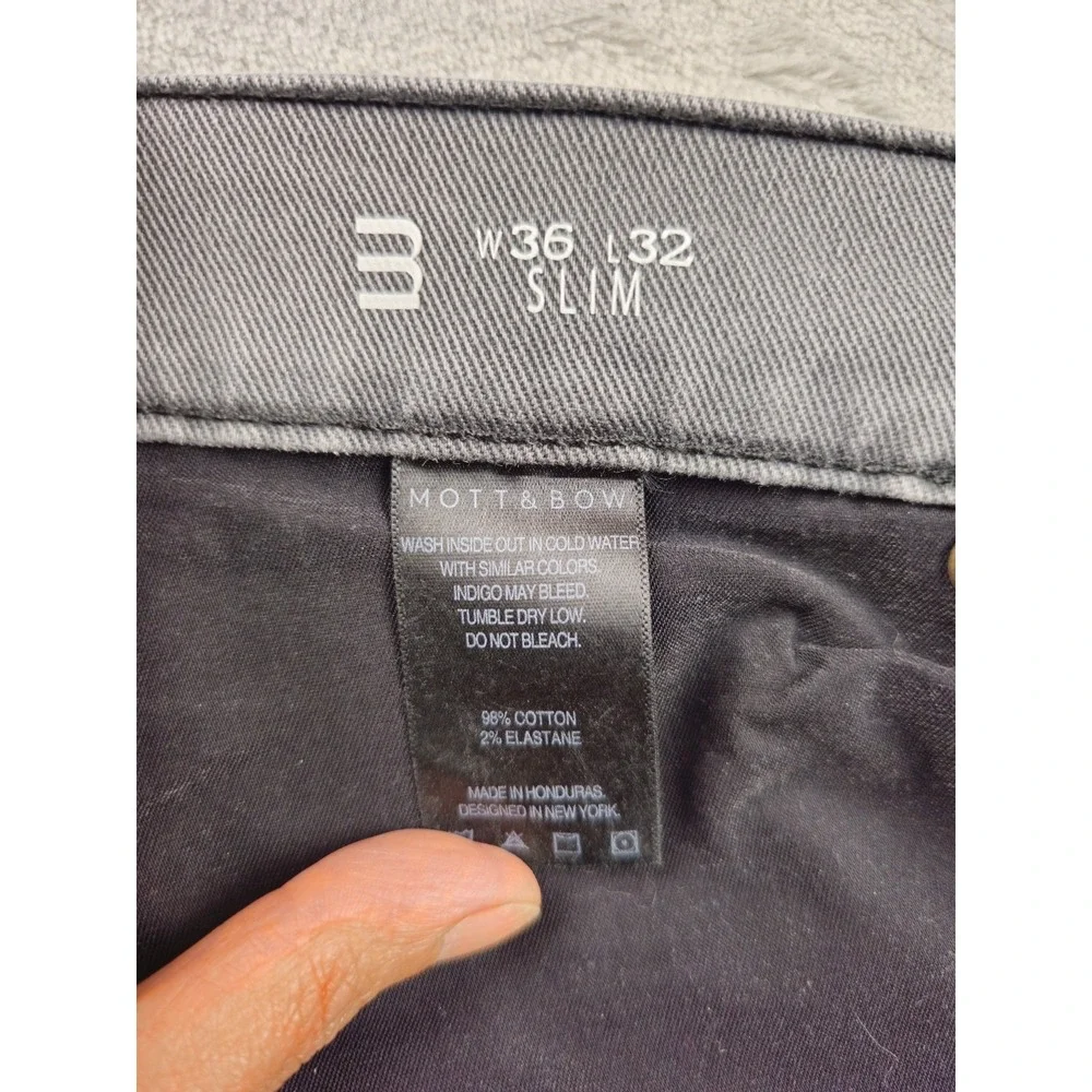 Mott And Bow Mens Stretch Slim Fit‎ Stone Gray Zipper Jeans Size 36x31.5
